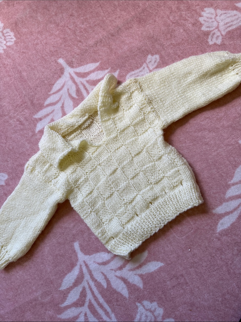 Hand-Knit Baby Gender Neutral Sweater Butter Yellow